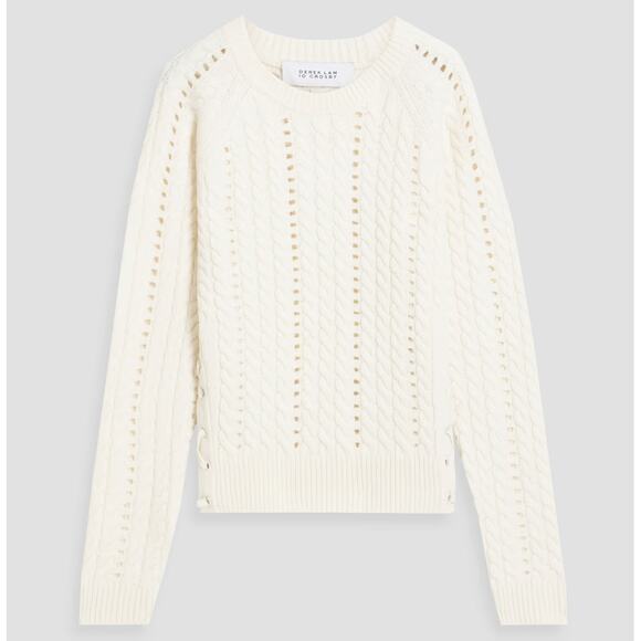 DEREK LAM 10 CROSBY Aitana Lace-Up Cable Knit Wool Sweater...